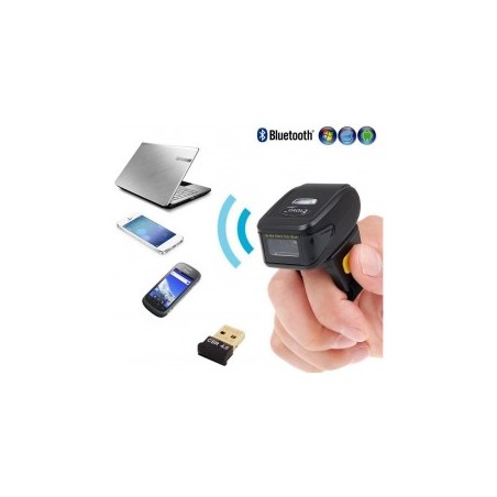 Czytnik kodów kreskowych QR na palec Bluetooth i kabel USB
