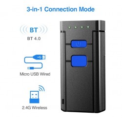 Kieszonkowy mini czytnik kodów kreskowych 2D QR Bluetooth 2.4G kabel USB 2