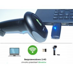Bezprzewodowy czytnik kodów 1D 2D QR podwójna komunikacja kabel i 2.4G wifi