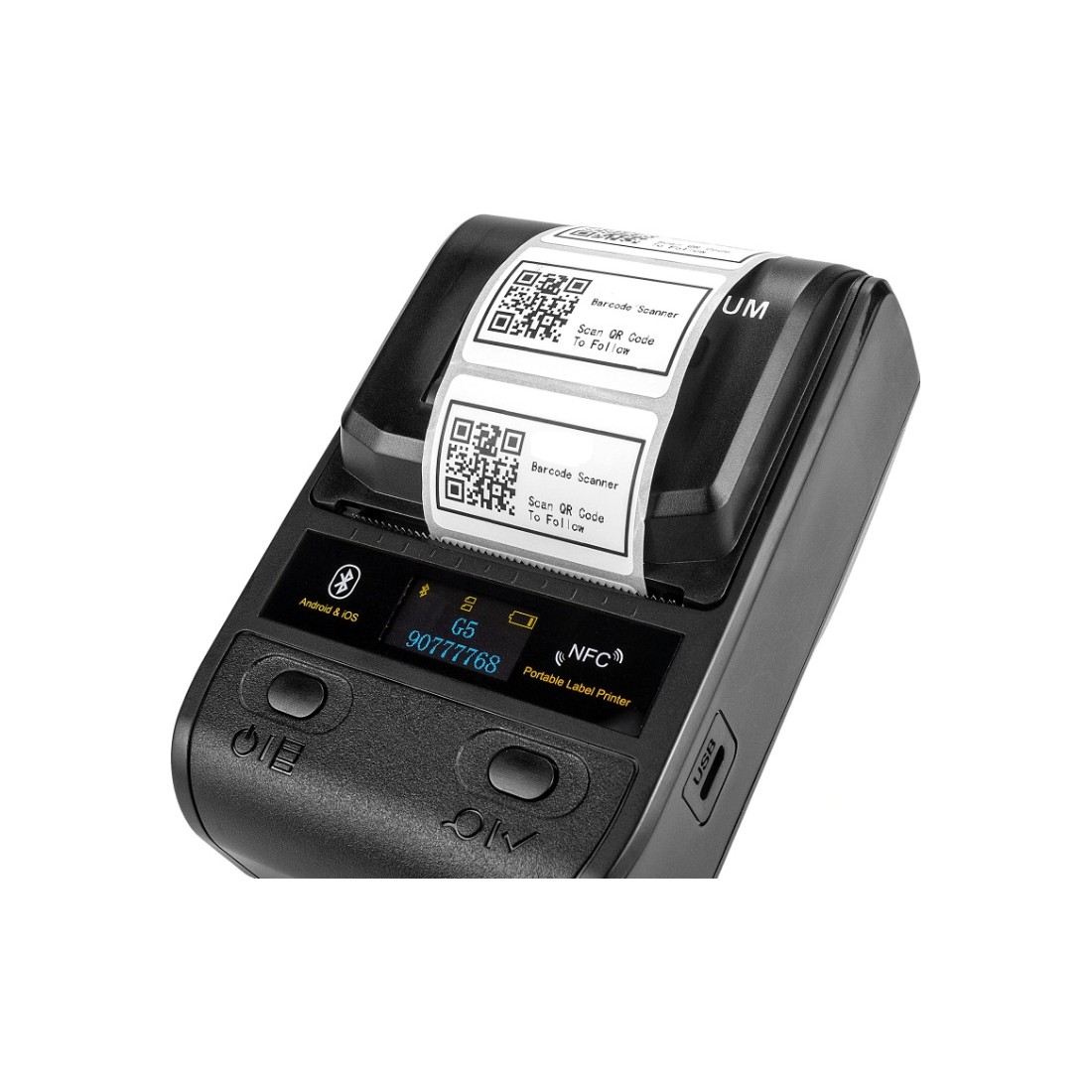 Mobilna Bluetooth drukarka termiczna etykiet i kwitów 2 w 1 80MM