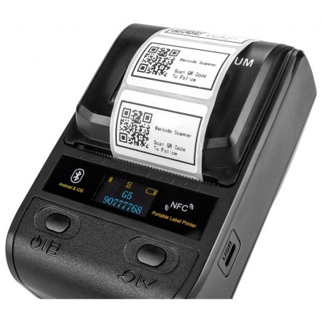 Bezprzewodowa i przewodowa przenośna Bluetooth NFC USB mini drukarka termiczna do etykiet kieszonkowa 1D 2D QR