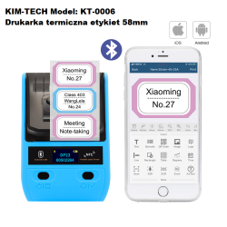 Mini drukarka termiczna do etykiet samoprzylepnych 300DPI Bluetooth NFC OLED 2