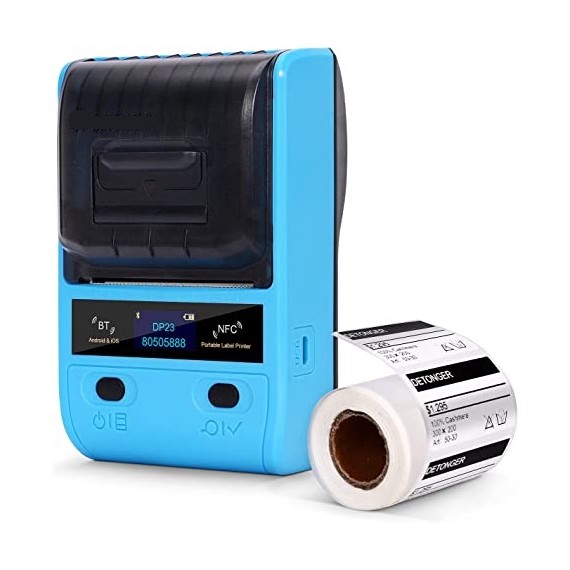 Mini drukarka termiczna do etykiet samoprzylepnych 300DPI Bluetooth NFC OLED